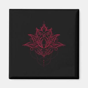 Imã Símbolo de Lótus Arte de Mandala Espiritual Ioga M