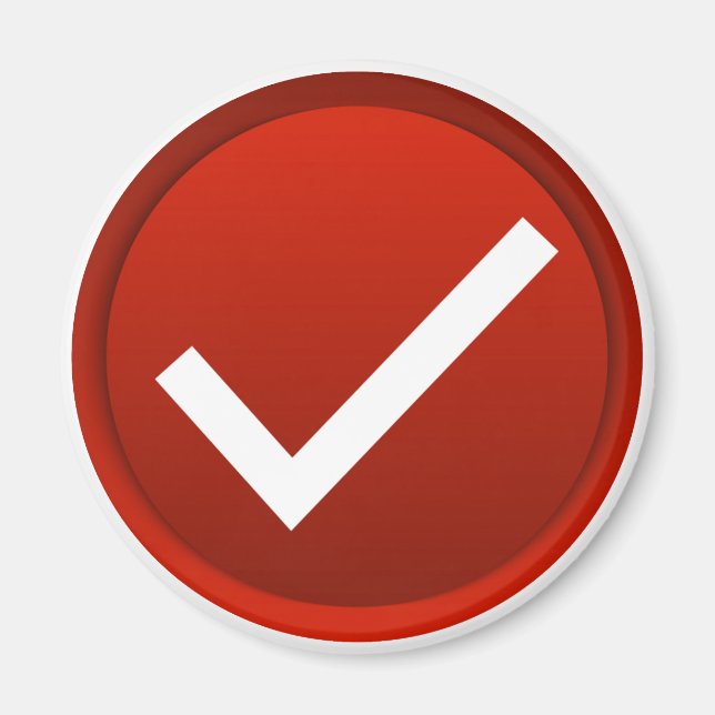 Imã Símbolo de Marca de Verificação Vermelha (Frente)