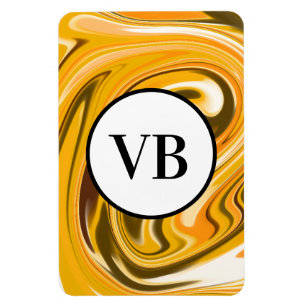 Ímã Símbolo de mármore preto amarelo acrilato do fluid