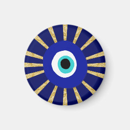 Imã Símbolo de Olho mau no Sunburst Dourado