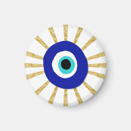 Imã Símbolo de Olho mau no Sunburst Dourado