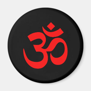 Imã Símbolo de Om Preto e Vermelho