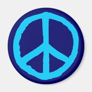 Imã Símbolo de paz áspero - máscaras do azul