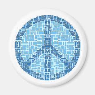 Imã Símbolo de paz (azul)