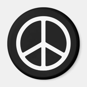 Imã Símbolo de paz branco magro