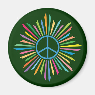 Imã Símbolo de Paz Colorida ao Redor