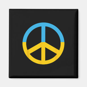 Imã Símbolo De Paz Com As Cores Da Bandeira Da Ucrânia