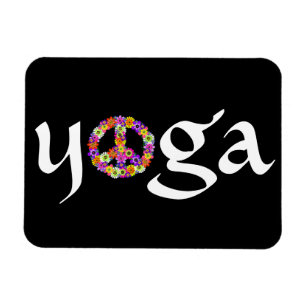 Ímã Símbolo de Paz de Yoga Floral