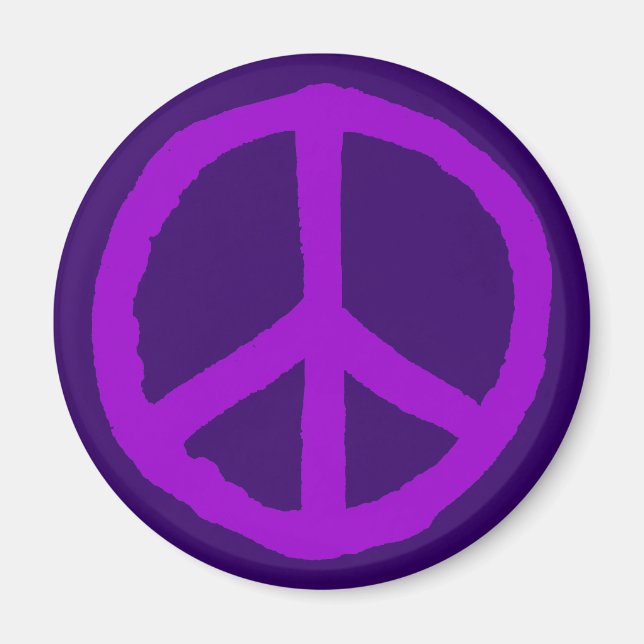 Imã Símbolo de paz duro - tons de roxo (Frente)