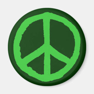 Imã Símbolo de paz duro - tons verdes