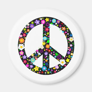 Imã Símbolo de paz floral