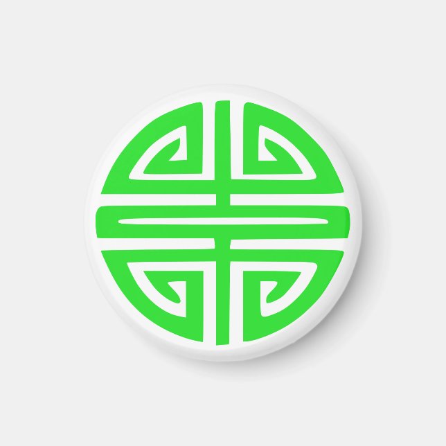 Imã Símbolo de prosperidade chinês verde (Frente)
