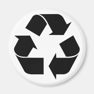 Imã Símbolo de Reciclagem - Preto
