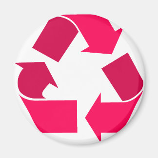 Imã símbolo de reciclar rosa