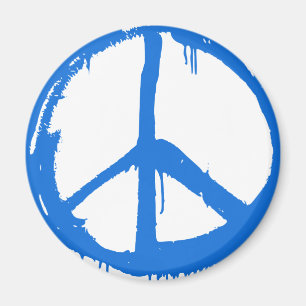 Imã Símbolo de sinal de paz azul