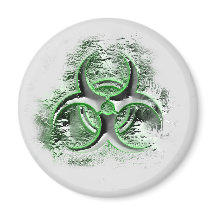 Símbolo de sinal de perigo biológico brilhando íma