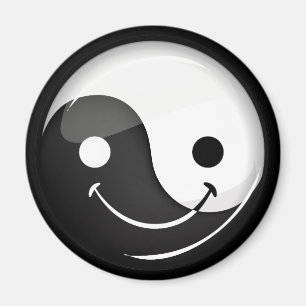 Imã Símbolo de sorriso redondo lustroso de Yin Yang