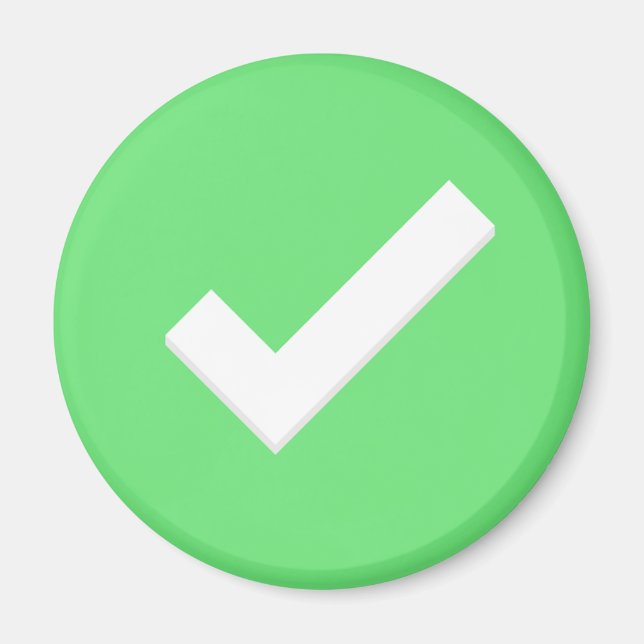 Imã Símbolo de Verificação Verde Escrever (Frente)