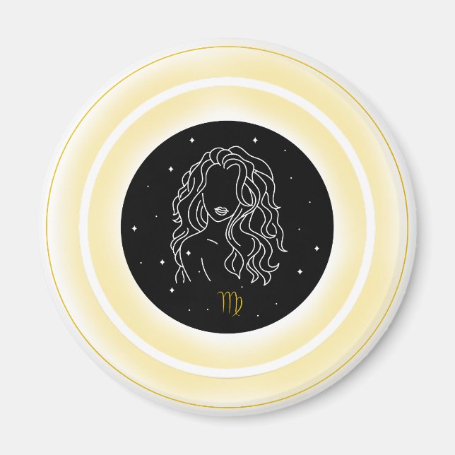 Imã Símbolo de Virgem – Emblema Mínimo de Astrologia (Frente)