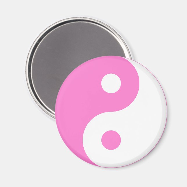 Imã Símbolo de Yin Yang Rosa (Front/Back)