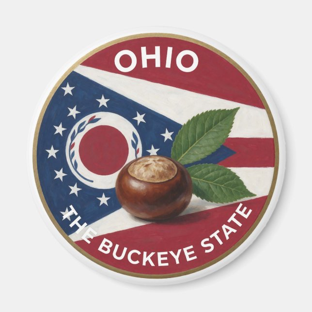 Imã Símbolo do Castanheiro de Ohio 🌰 (Frente)