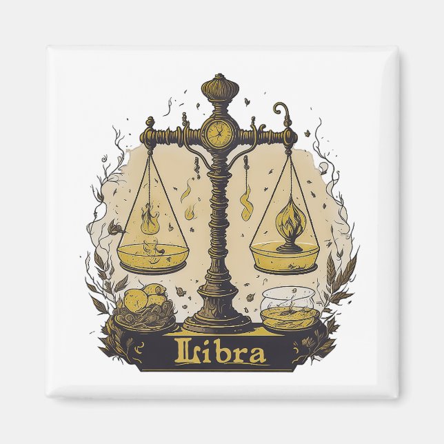 Imã Símbolo do horóscopo Libra (Frente)