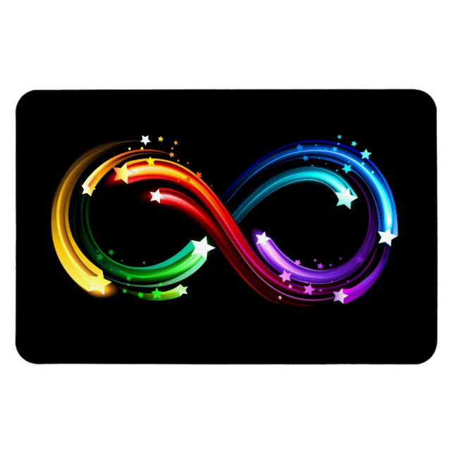 Ímã Símbolo do infinito de cometas arco-íris (Horizontal)