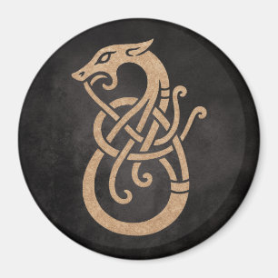 Imã Símbolo do Nó de Serpente Viking Dourado