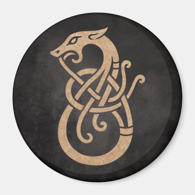 Imã Símbolo do Nó de Serpente Viking Dourado (Frente)