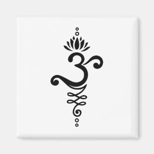 Imã Símbolo do Om Mantra Yoga Flor de Lótus Ornamen Un