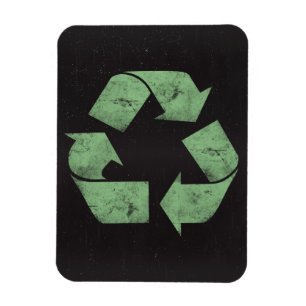 Ímã Símbolo do reciclar do Grunge do vintage