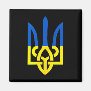 Imã Símbolo do Tridente Ucraniano - Suporte à Bandeira