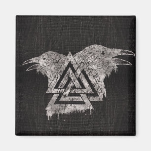 Imã Símbolo e corvo de Valknut