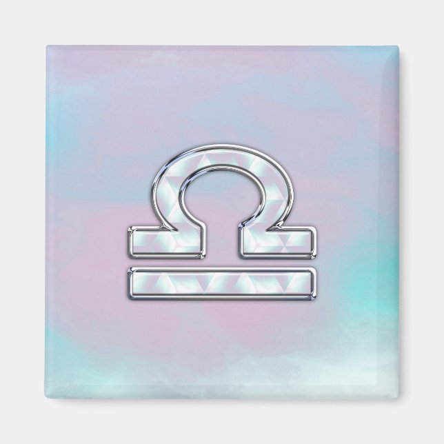 Imã Símbolo Elegante Libra Zodiac Mãe de Estilo Pérola (Frente)