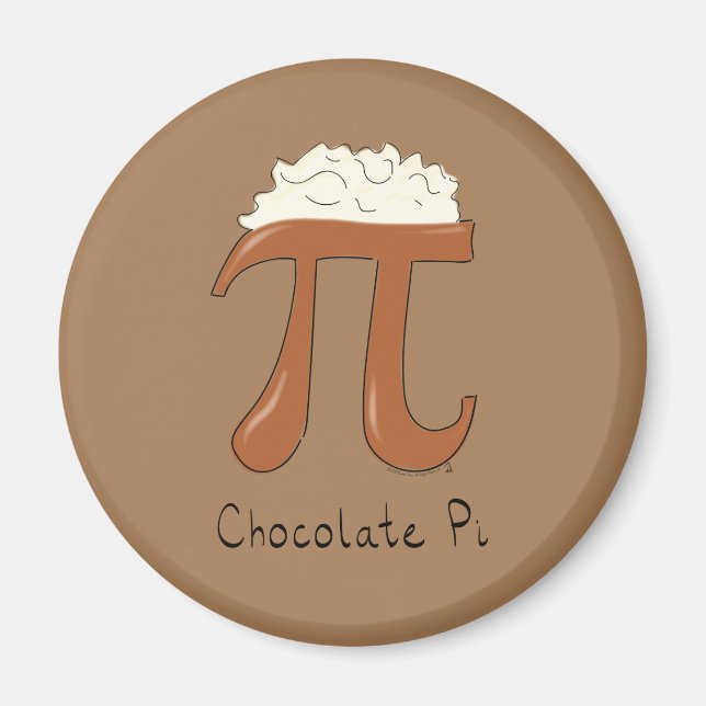 Imã Símbolo Engraçado de Chocolate Pi (Frente)