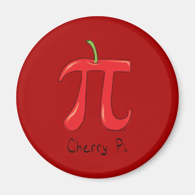 Imã Símbolo Engraçado Math Cherry Pi (Frente)