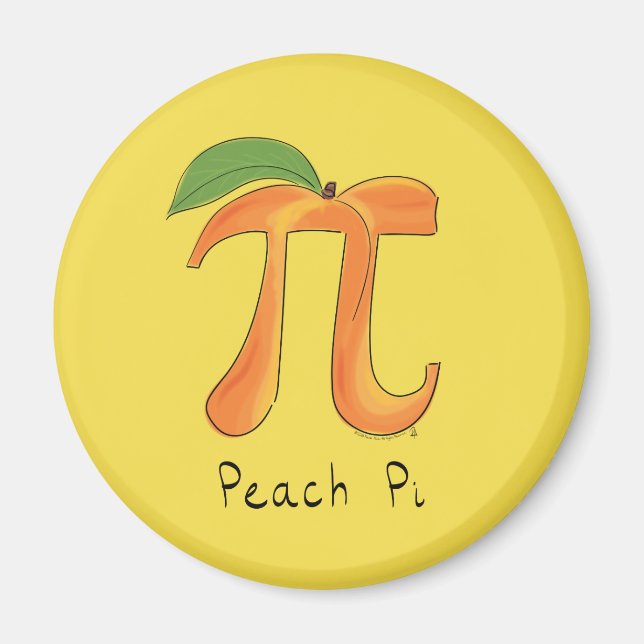 Imã Símbolo Engraçado Math Peach Pi (Frente)
