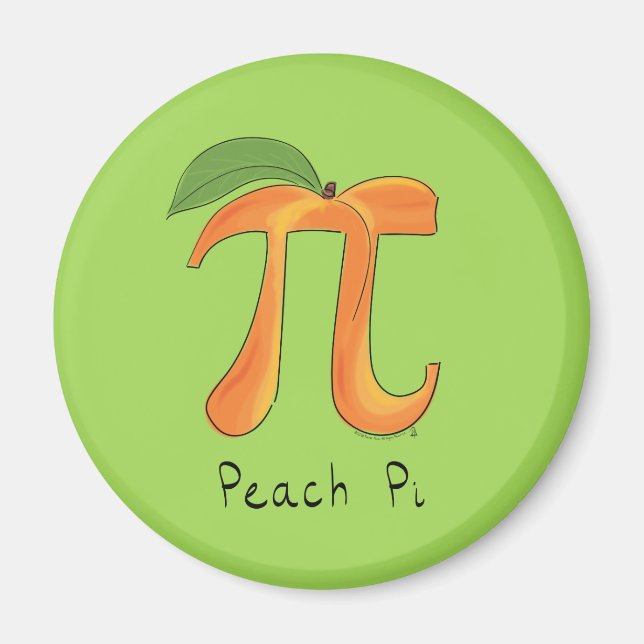 Imã Símbolo Engraçado Math Peach Pi (Frente)