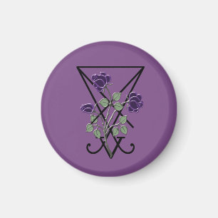 Imã Símbolo Gótico Rosa Lúcifer Roxo