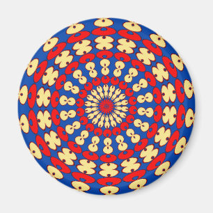 Imã Símbolo Hex Neerlandês Primavera Vermelho e Amar