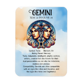 Ímã Símbolo Horoscópio Gemini | Aniversário