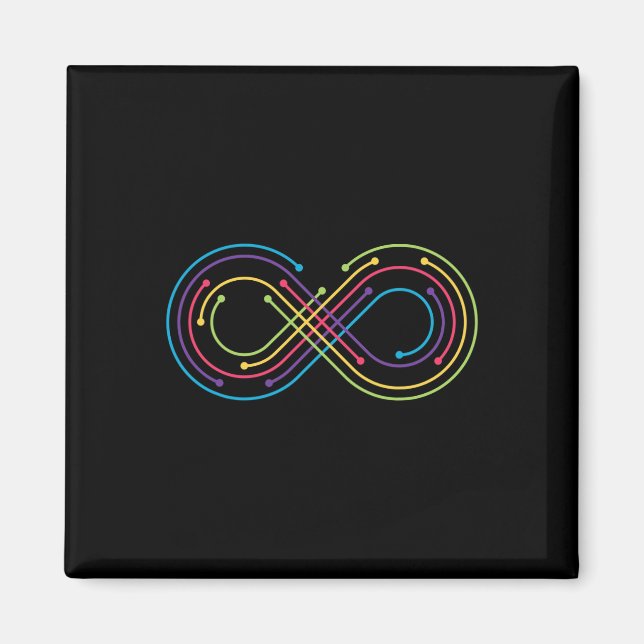 Imã Símbolo Infinito Arco-Íris Orgulho Autismo Sensibi (Frente)