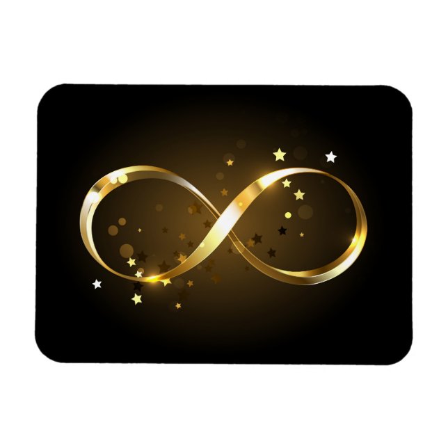 Ímã Símbolo Infinity do ouro (Horizontal)