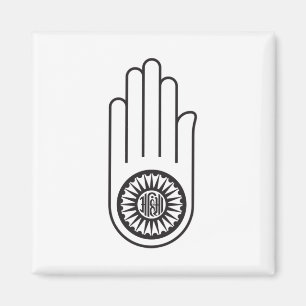 Imã Símbolo jain de Ahimsa (Mão da Não-Violência)