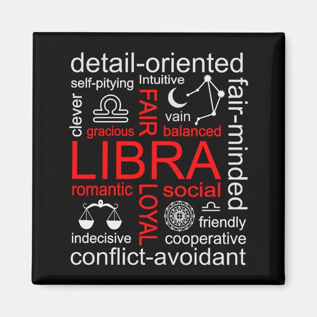 Imã Símbolo Libra Zodiac (Frente)