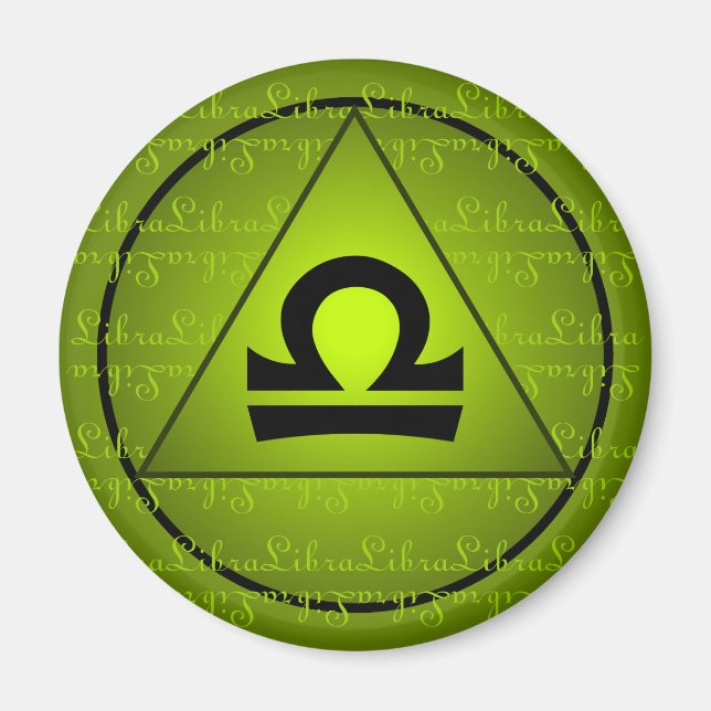 Imã Símbolo Libra Zodiac Triângulo Verde Curvo (Frente)