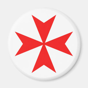 Imã símbolo malta templar tricota vermelho cruz