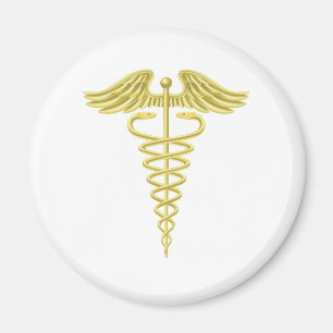 Imã Símbolo médico do ouro do Caduceus