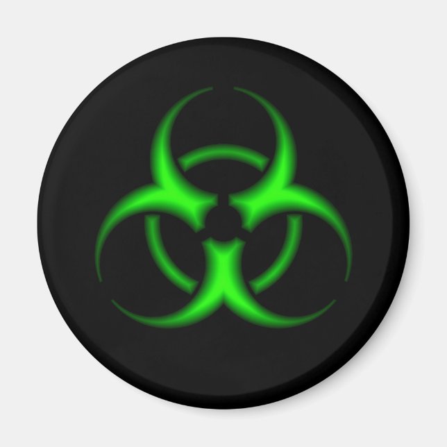 Imã Símbolo Neon Green Biohazard Magnet (Frente)