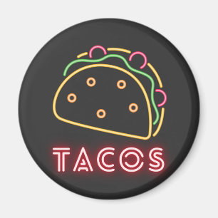 Imã Símbolo Neon Tacos